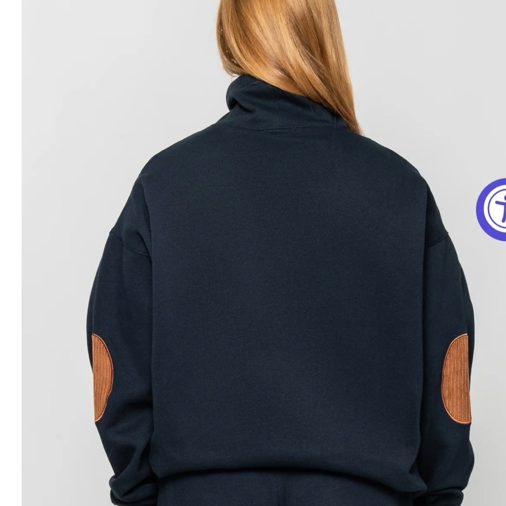 THE BAR CHARLES HIGHEST NECK CORDUROY SWEATSHIRT NAVY / EMBER - Picture 3 of 6